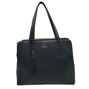 Kate Spade Black Pebbled Leather Brennan Grey Street Tote Bag